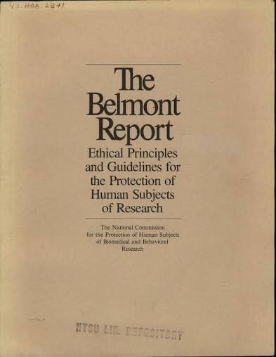 Cover of The Belmont Report: Ethical Principles and Guidelines for the Protection of Human Subjects of Research